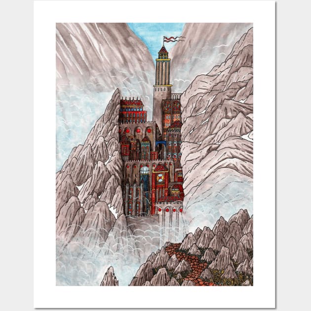 Fantasy castle Wall Art by loftyillustrations